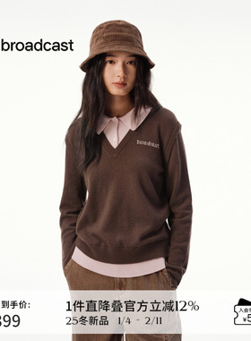 【100%羊毛】播假两件宽松针织衫女秋冬气质上衣DDS4SD5287