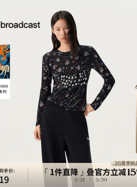播商场同款艺术家合作系列云丝柔雾纱T恤女26春新品BDT1YD2910