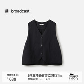 新款 播商场同款 简约亚麻马甲外套女夏季 时髦上衣BDS7MD2901