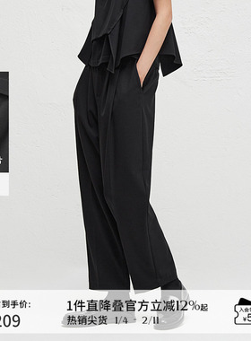 播商场同款慵懒风休闲裤女春秋直筒可露丽西装长裤BDR3KD3042