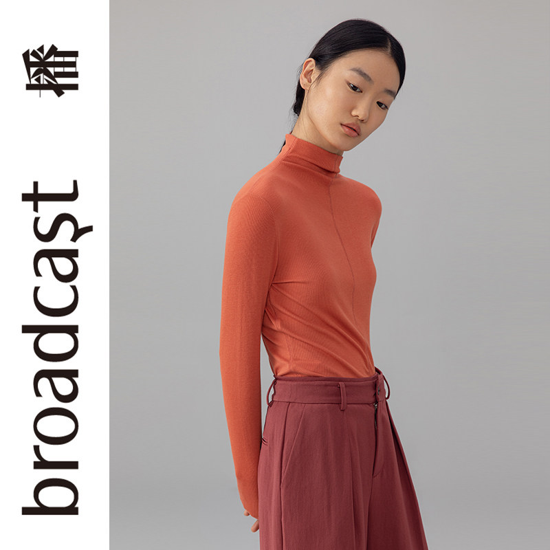 商场同款播2020秋季新款半高领修身针织毛衫BDN3YD697 爱情方程式