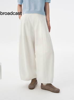 播商场同款白色休闲宽松灯笼裤女秋新品慵懒长裤BDS3KD4665