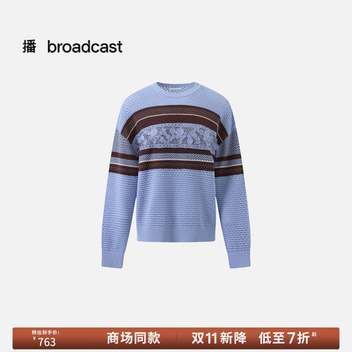 【商场同款】播26秋新品纯棉针织衫女宽松休闲套头上衣BDT8SD3635