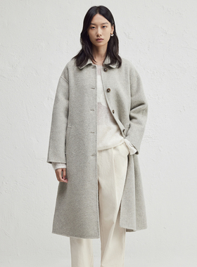 播腰间系带收腰毛呢外套DDR4AD5204