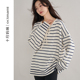 春秋怀孕内搭圆领系带条纹上衣春装 十月妈咪孕妇针织衫 2026新款