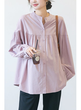 十月妈咪孕妇立领长袖衬衫新品
