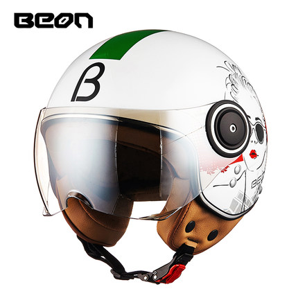 BEON摩托车头盔复古个性酷男女电动车半盔半覆式夏季跑盔轻便四季