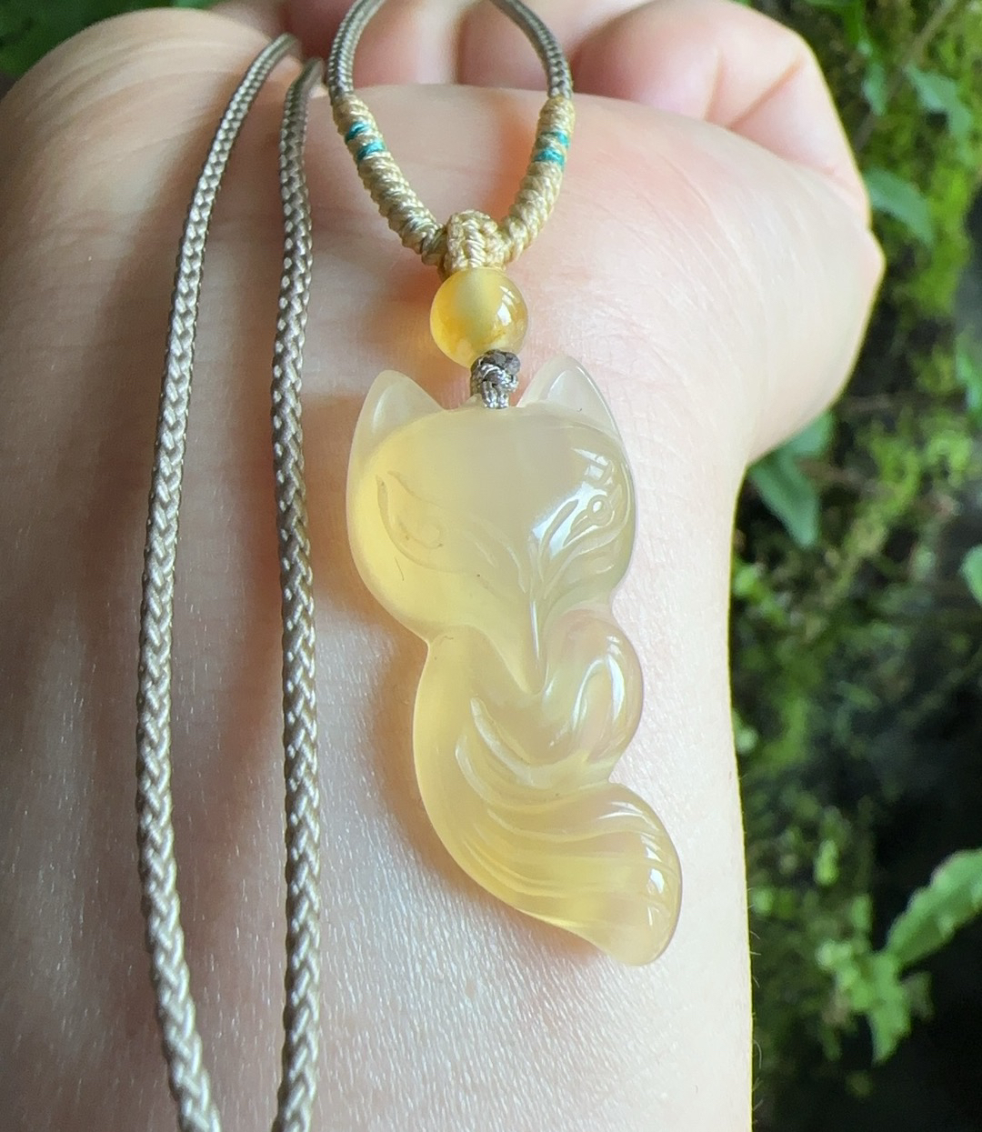 杨玉家云南天然黄龙玉冰种水黄色小狐狸贴身吊坠女款证书新品