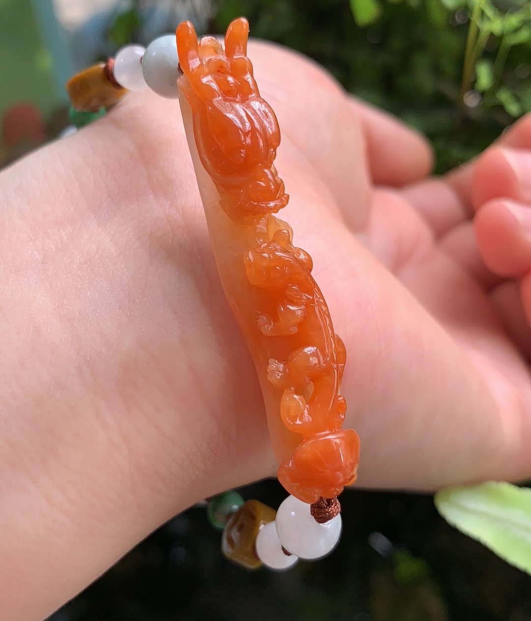 杨玉家缅甸天然a货翡翠红翡望子成龙貔貅手牌挂件证书包邮新款