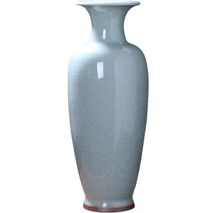 景德镇陶瓷器钧瓷花瓶摆件家居客厅落地大号装饰品仿古裂纹釉瓶子