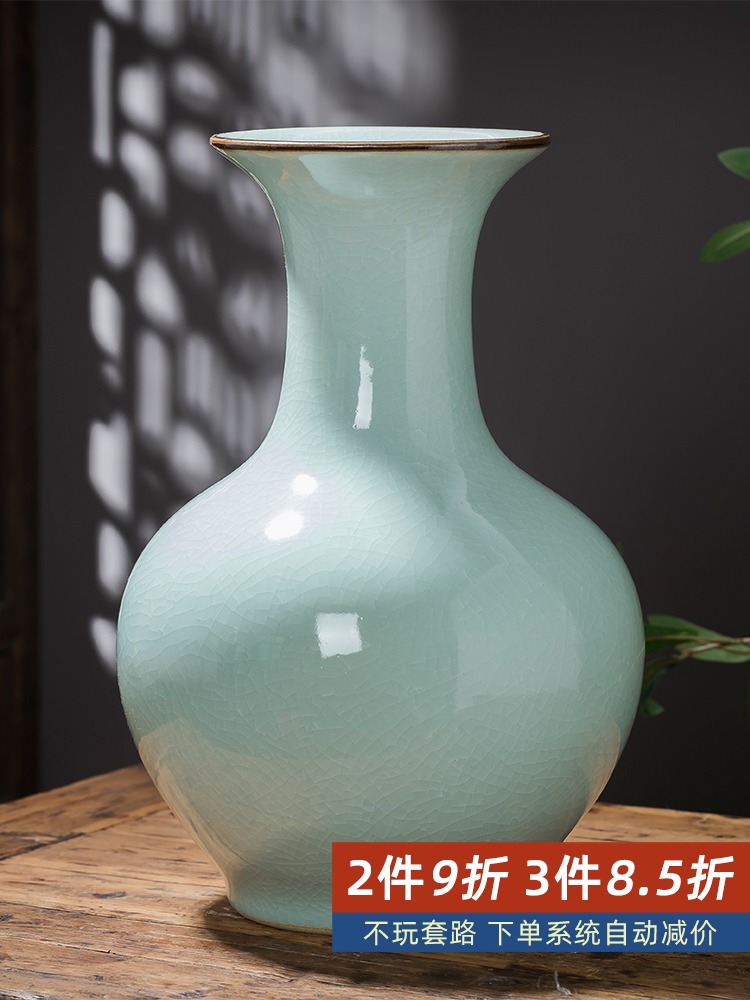 Jingdezhen porcelain antique vase ornaments Chinese retro simple living room flower arrangement home TV cabinet decorations