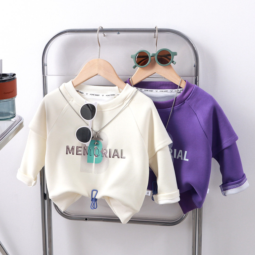 儿童卫衣男女童秋冬韩版宽松加厚上衣长袖休闲T恤打底衫中大童