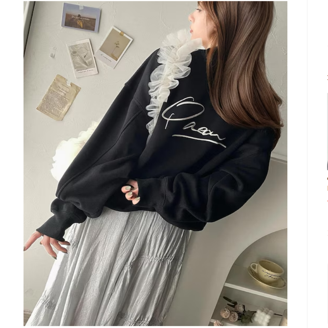 class1cal2025冬季 后背字母刺绣加绒宽松百搭卫衣