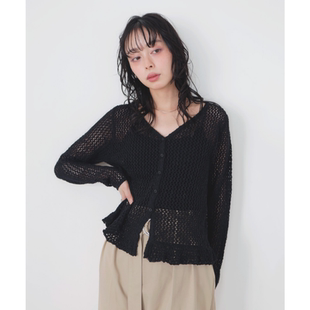 lian2026春夏 超好纱线份量感精致镂空钩花针织开衫