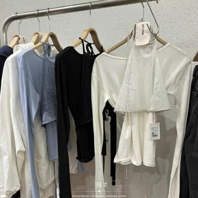 sty2025春夏 独立长袖T恤+网状叠搭吊带两件套