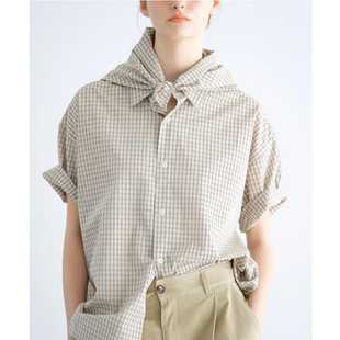 PL2026春夏 画报款 配方巾男女同款宽松休闲短袖衬衫