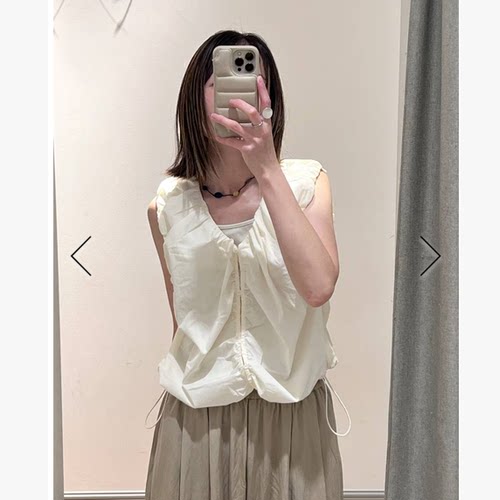 LF2026早秋 前后两面穿抽绳可调节无袖小衫