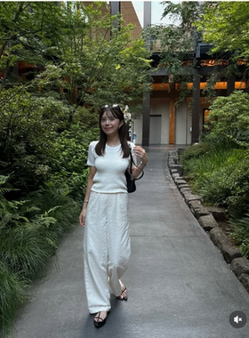 law2025早秋 刺绣系列款复古大袖子衬衫+高腰长裤