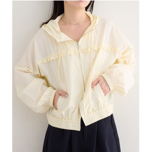 kas2026春夏 尼龙花边连帽双拉链夹克外套 薄款