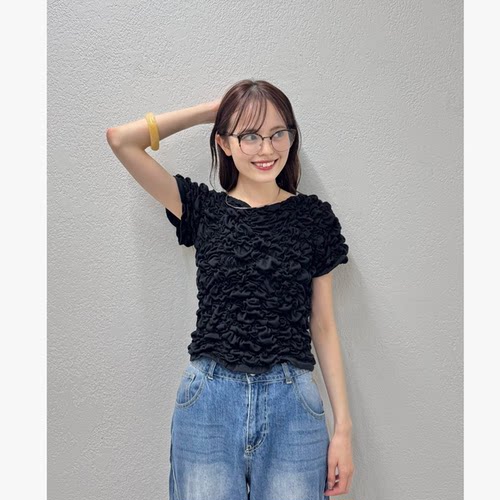 my2026夏季 人气显瘦皱皱款前后两穿小衫