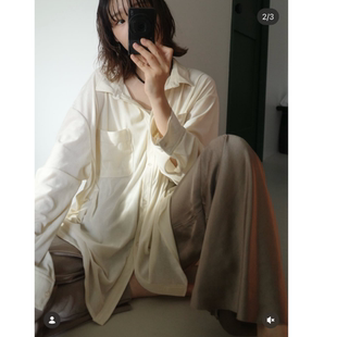衬衫 气质慵懒感复古丝绒宽松长袖 F2026春夏