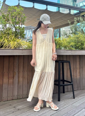 kas2025夏季 人气追加新色入荷  经典皱皱连衣裙OP QC