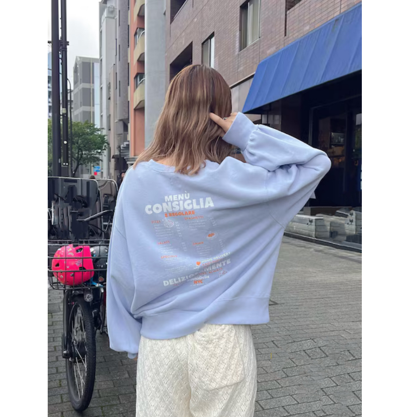 纯正！2026春季 5色入荷 柔美色调后背字母印花卫衣