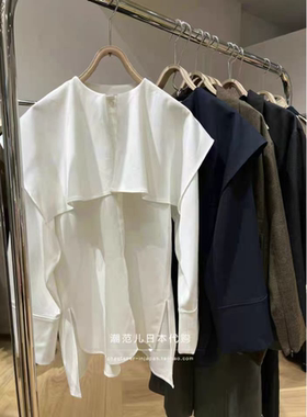 小松本2025秋冬 高密度垂感宽松大荷叶领宽袖衬衫QC