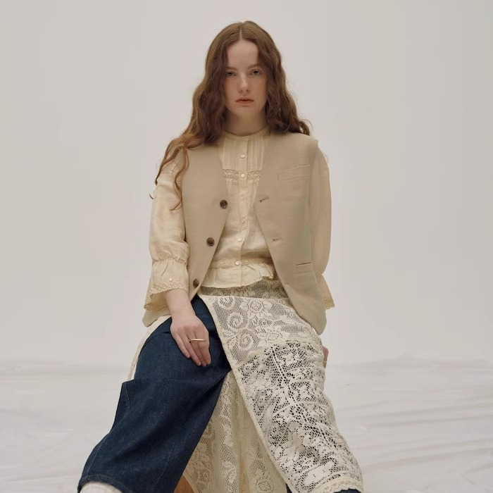 FS2025春季 系列款 小香风粗花马夹