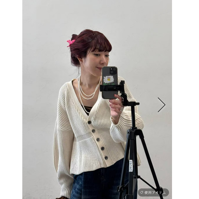 JS2025冬季 叠色收腰排扣V领针织开衫