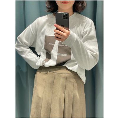 K*F2025秋冬 简约字母印花磨毛感敲柔软亲肤长袖T恤