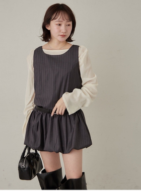 my2025冬季 予约叠搭减龄南瓜裙摆背心连衣裙OP