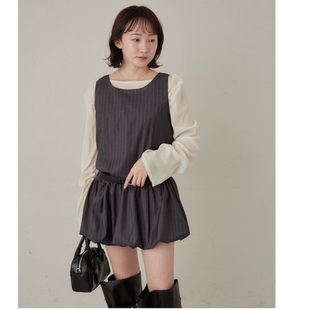 my2025冬季 予约叠搭减龄南瓜裙摆背心连衣裙OP