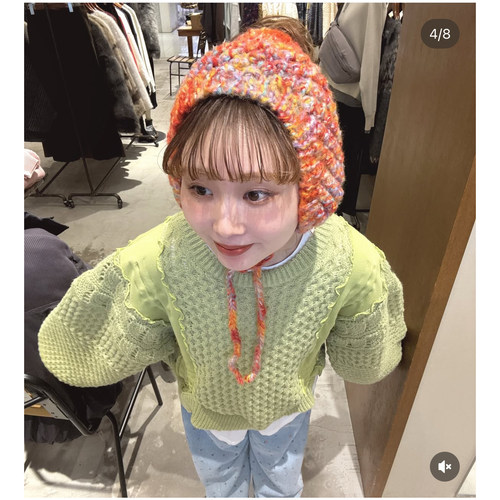 N2026早春 胸前拼布抽绳设计麻花编织柔软毛衣QC