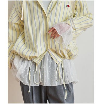 FS2026春夏 不同网纱拼接款宽松长袖百搭T恤