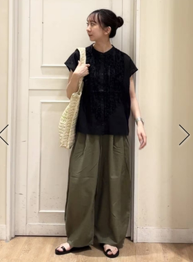 SC2026夏季 简约日式花边亚麻插肩袖衬衫