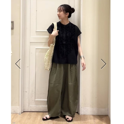 SC2026夏季 简约日式花边亚麻插肩袖衬衫