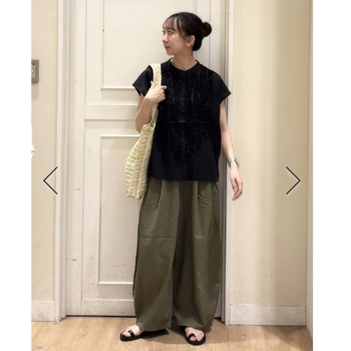 SC2026夏季 简约日式花边亚麻插肩袖衬衫
