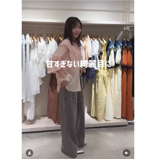 W2025早秋 前后两面穿大荷叶领喇叭袖衬衫QC