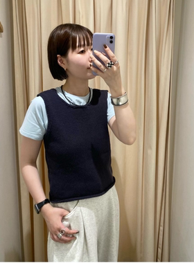 K*F2026夏季 纯棉前后两面穿针织马夹 背心