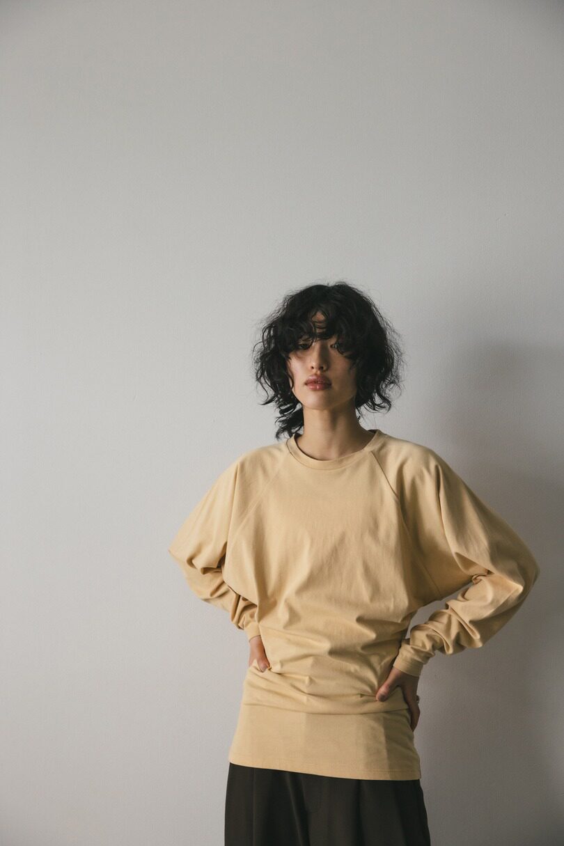 小松本2023秋季 纯棉气质蝙蝠袖束腰长袖T恤