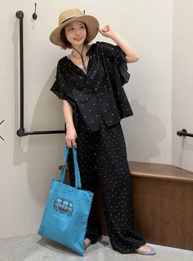 N2026夏季 花边领插肩袖甜美水玉点丝棉清凉小衫