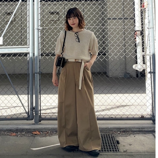 针织衫 粗粒感简约净色系圆领短袖 F2025秋冬