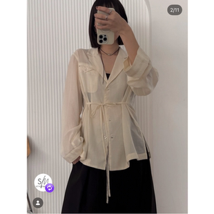 小松本2026春夏 高质感天丝微透柔软气质小翻领衬衫