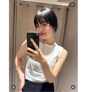 SHE2025夏季 背心QC 显瘦百搭纹理感无袖