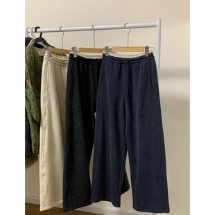 加绒厚实休闲阔腿裤 plus版 糯米裤 2025秋冬季