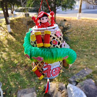 竹灯笼发光立体手工创意玩具创意变废为宝小学初中生成品新年蛇年