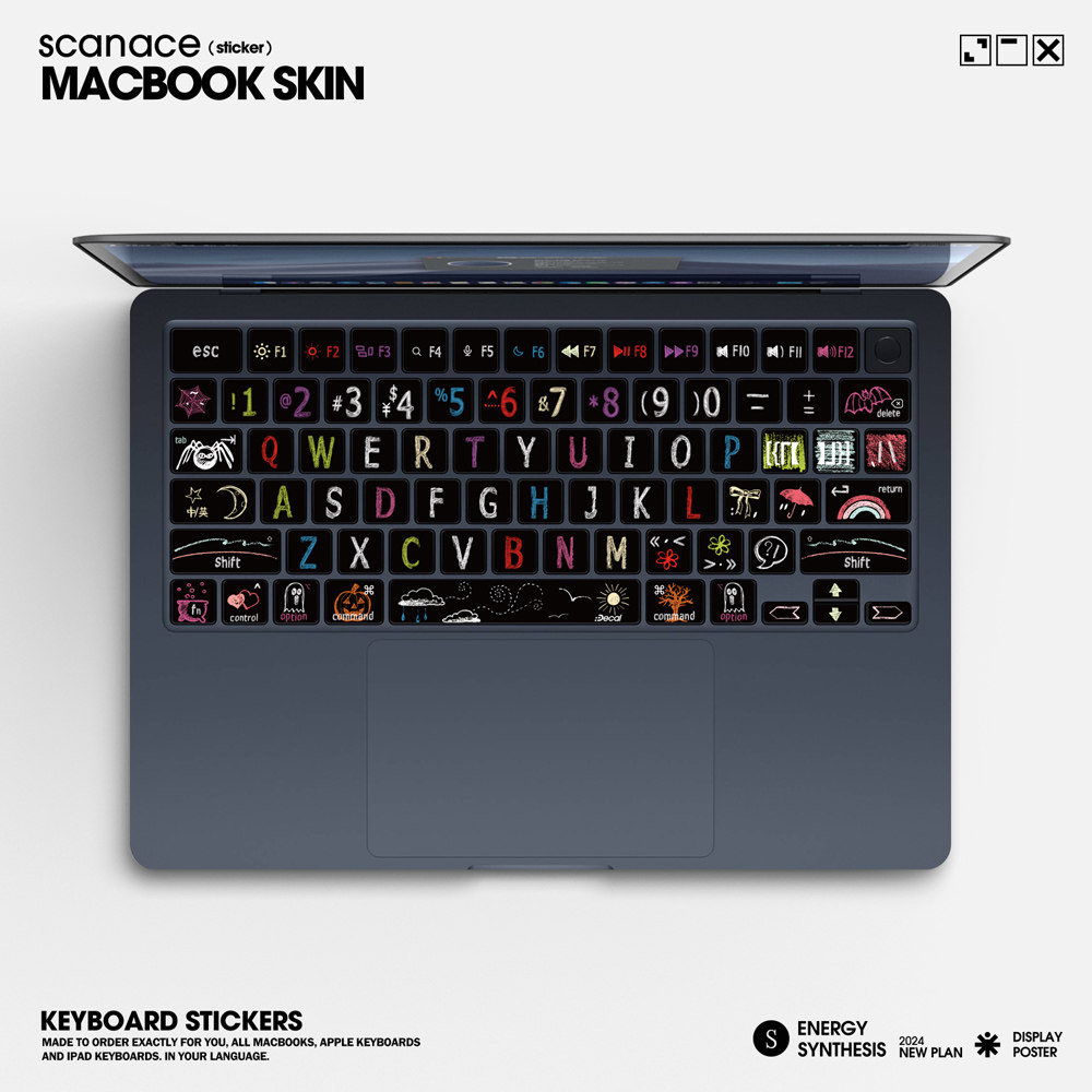 适用于mac air pro键盘贴纸苹果笔记本贴膜MacBookair13寸