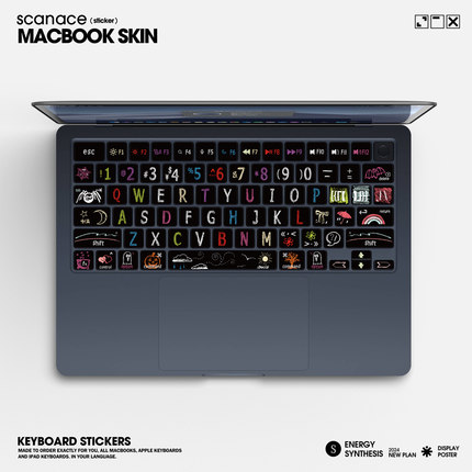 适用于mac air pro键盘贴纸苹果笔记本贴膜MacBookair13寸