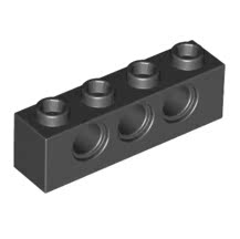全新乐高LEGO正品零件配件MOC 3701 1x4 带孔砖 370126 黑色